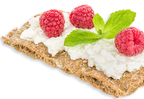 Frische Zutaten macht unser Catering und Partyservice aus Canape mit Frischkäse und Himbeeren